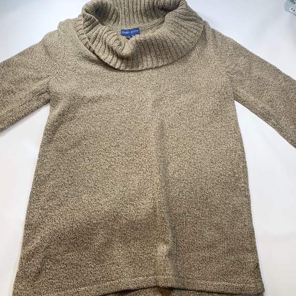 Karen Scott | Oversized Cowl Neck Sweater Tan Medium Oversized - Picture 3 of 8